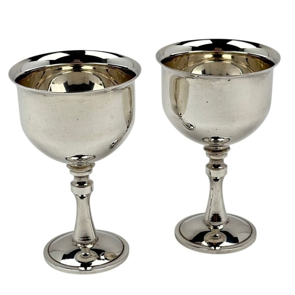 Gorham Silverplate Goblets Pair EP YC168 Cordial Vintage